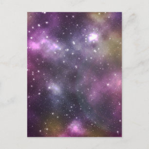 Colourful Cool Nebula and Stars in Space Postcard