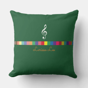 colourful, cool & personalised music inspired outdoor cushion