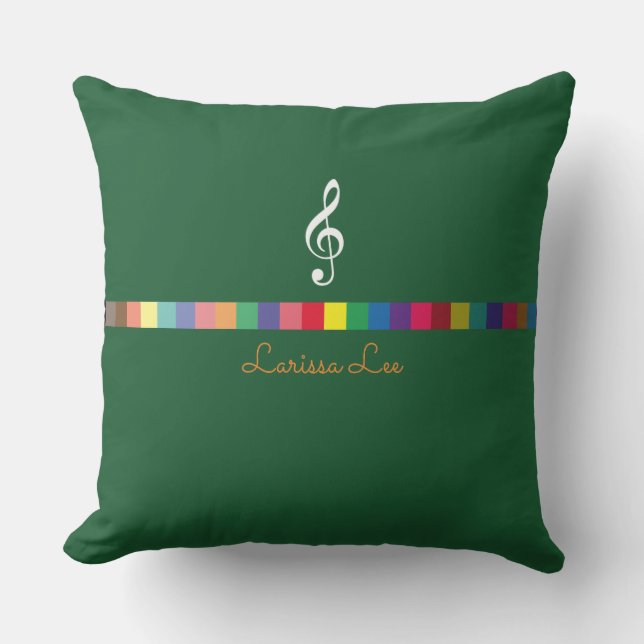 colourful, cool & personalised music inspired outdoor cushion (Front)