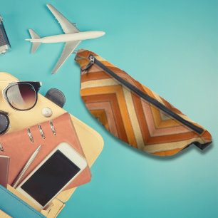 Colourful Cool Red Leather Panel Stripes Bum Bags