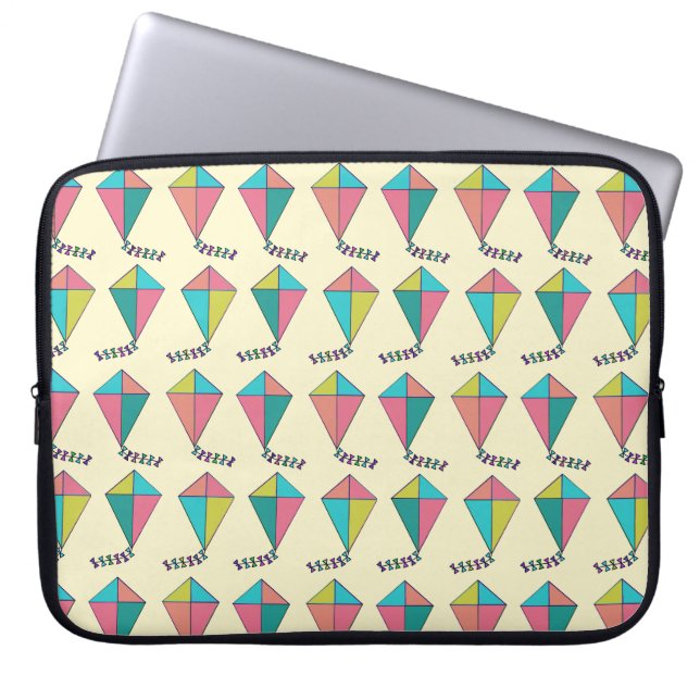 Colourful Cool Retro Kite Pattern Laptop Sleeve (Front)