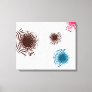 Colourful, cool, trend urban brush strokes circles canvas print