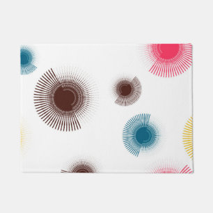 Colourful, cool, trend urban brush strokes circles doormat