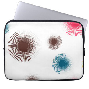 Colourful, cool, trend urban brush strokes circles laptop sleeve