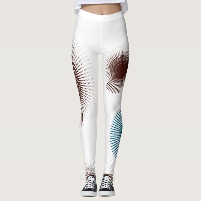 Colourful, cool, trend urban brush strokes circles leggings (Front)