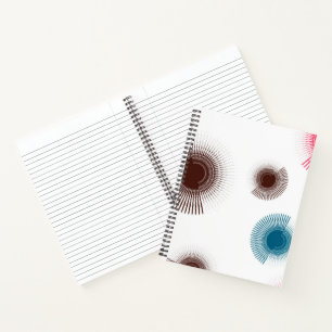 Colourful, cool, trend urban brush strokes circles notebook