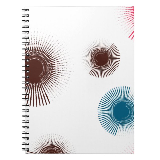 Colourful, cool, trend urban brush strokes circles notebook (Front)