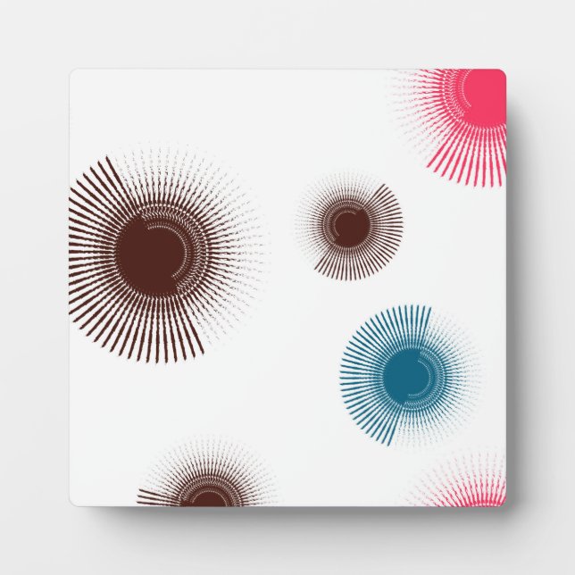 Colourful, cool, trend urban brush strokes circles plaque (Front)