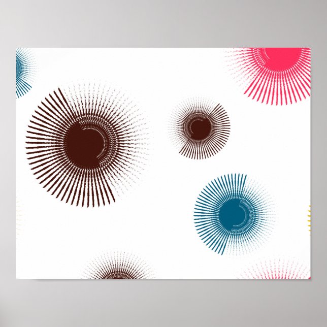 Colourful, cool, trend urban brush strokes circles poster (Front)