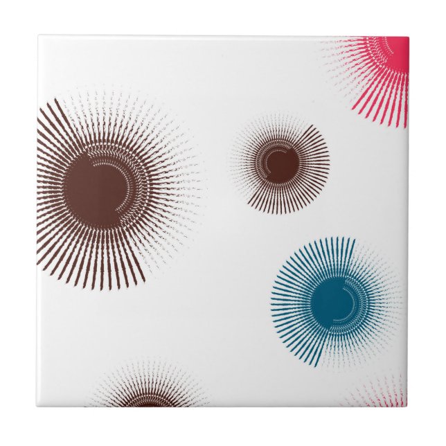 Colourful, cool, trend urban brush strokes circles tile (Front)