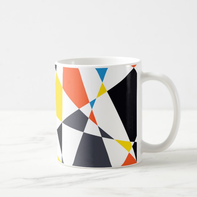 Colourful, cool, trendy, modern geometric shapes coffee mug (Right)