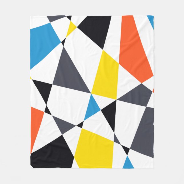 Colourful, cool, trendy, modern geometric shapes fleece blanket (Front)