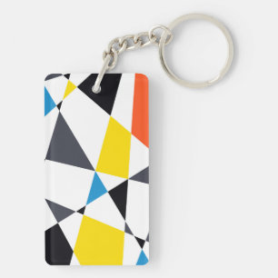 Colourful, cool, trendy, modern geometric shapes key ring