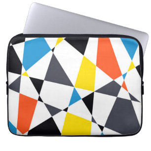 Colourful, cool, trendy, modern geometric shapes laptop sleeve
