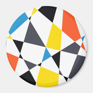 Colourful, cool, trendy, modern geometric shapes magnet