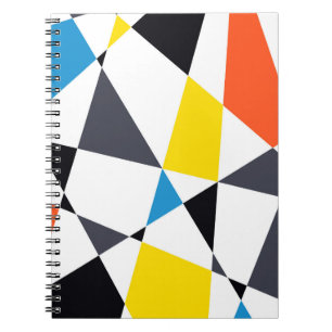 Colourful, cool, trendy, modern geometric shapes notebook
