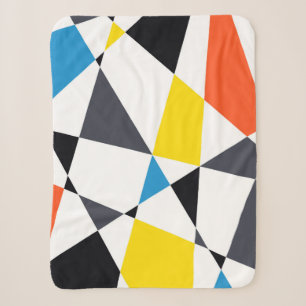 Colourful, cool, trendy, modern geometric shapes sherpa blanket