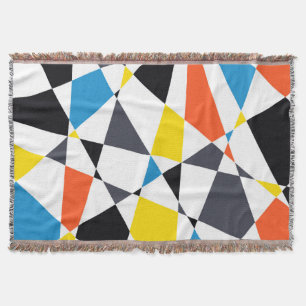 Colourful, cool, trendy, modern geometric shapes throw blanket