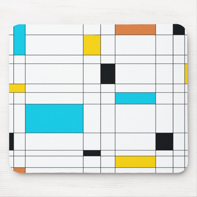 Colourful, cool, trendy, modern illustration art mouse pad (Front)