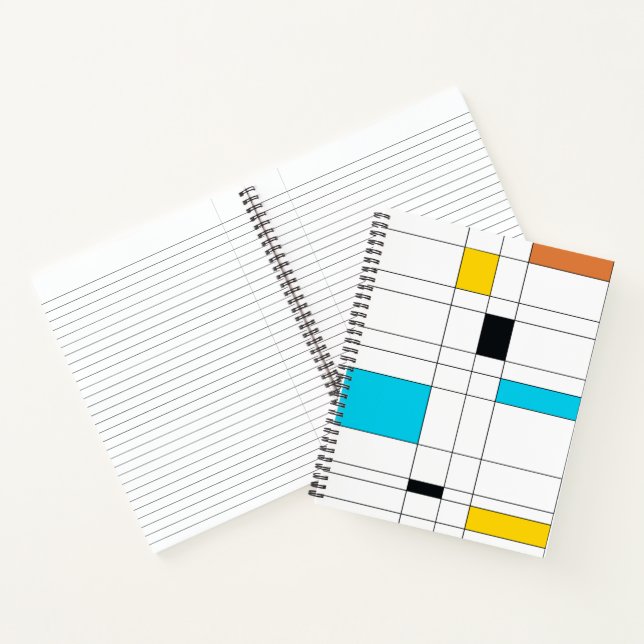 Colourful, cool, trendy, modern illustration art notebook (Inside)