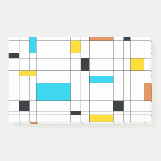 Colourful, cool, trendy, modern illustration art post-it notes (Front)