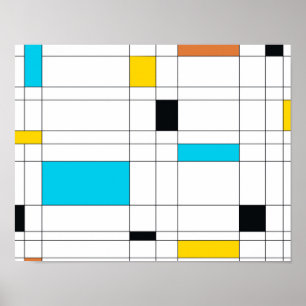 Colourful, cool, trendy, modern illustration art poster