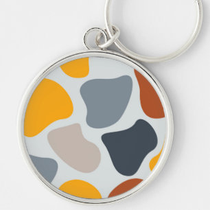 Colourful, cool, trendy, modern organic geometric key ring