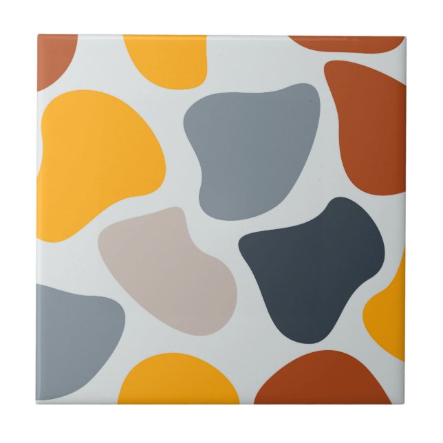 Colourful, cool, trendy, modern organic geometric tile (Front)