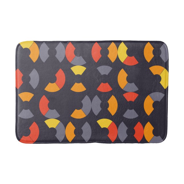 Colourful, cool, trendy, modern, urban circular ar bath mat (Front)