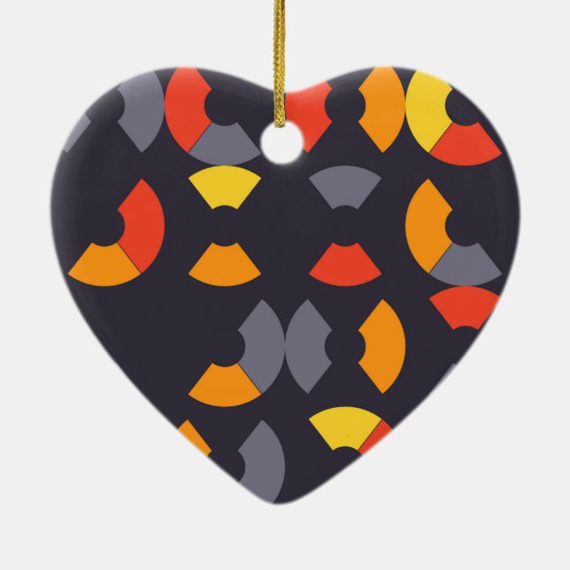 Colourful, cool, trendy, modern, urban circular ar ceramic tree decoration (Back)