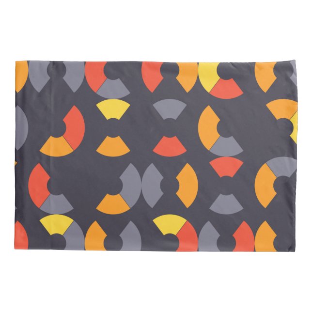Colourful, cool, trendy, modern, urban circular ar pillowcase (Back)