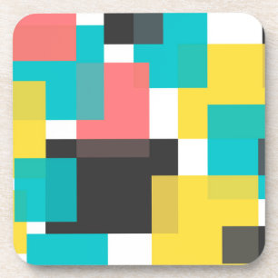 Colourful, cool, trendy, urban geometric shape art coaster