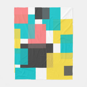 Colourful, cool, trendy, urban geometric shape art fleece blanket