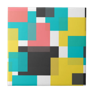 Colourful, cool, trendy, urban geometric shape art tile
