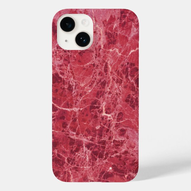 Colourful Coral Red Marble Texture Case-Mate iPhone Case (Back)
