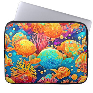 Colourful Coral Reef Artwork Laptop Sleeve