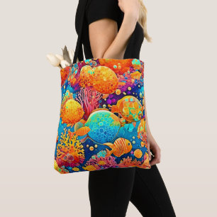 Colourful Coral Reef Artwork Tote Bag