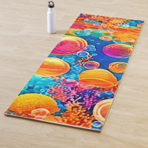 Colourful Coral Reef Bubbles Yoga Mat