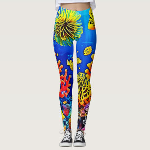 Colourful Coral Reef Design Leggings