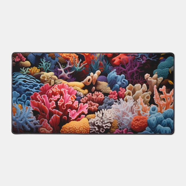 Colourful Coral Reef Desk Mat (Front)