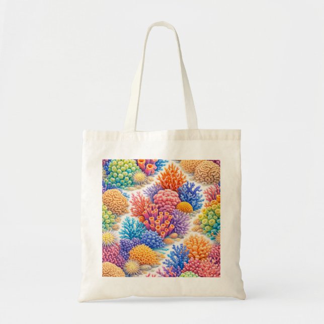 Colourful Coral Reef Pattern Tote Bag (Front)