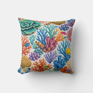 Colourful Coral Reef Tropical Fish Cushion
