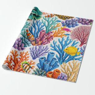 Colourful Coral Reef Tropical Fish Wrapping Paper