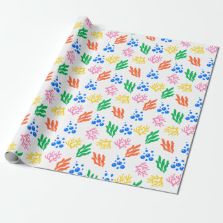Colourful Coral Seaweed Bubbles Ocean Pattern Wrapping Paper