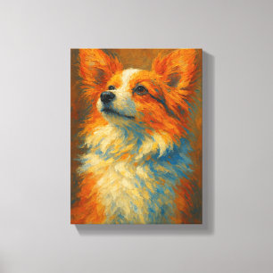 Colourful Corgi Dog Painting in Brushstroke Style Canvas Print