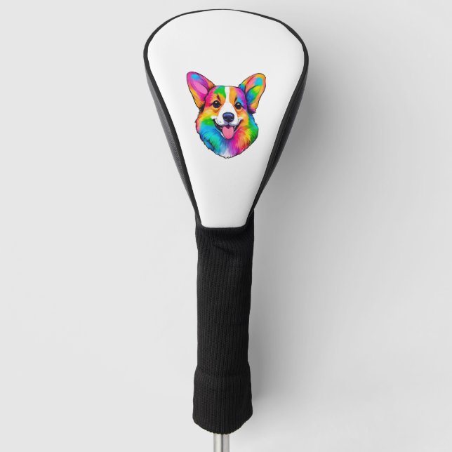 Colourful Corgi   Golf Head Cover (Front)