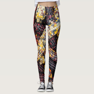 Colourful Corn Costume Background Leggings