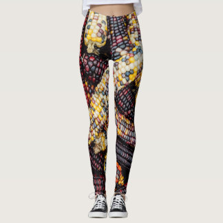 Colourful Corn Costume Background Leggings