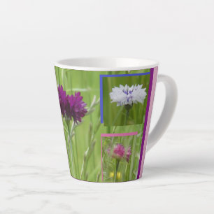 Colourful Cornflowers Collage Latte Mug