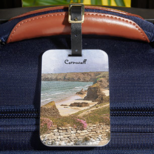 Colourful Cornwall England Coastal Scenery Luggage Tag